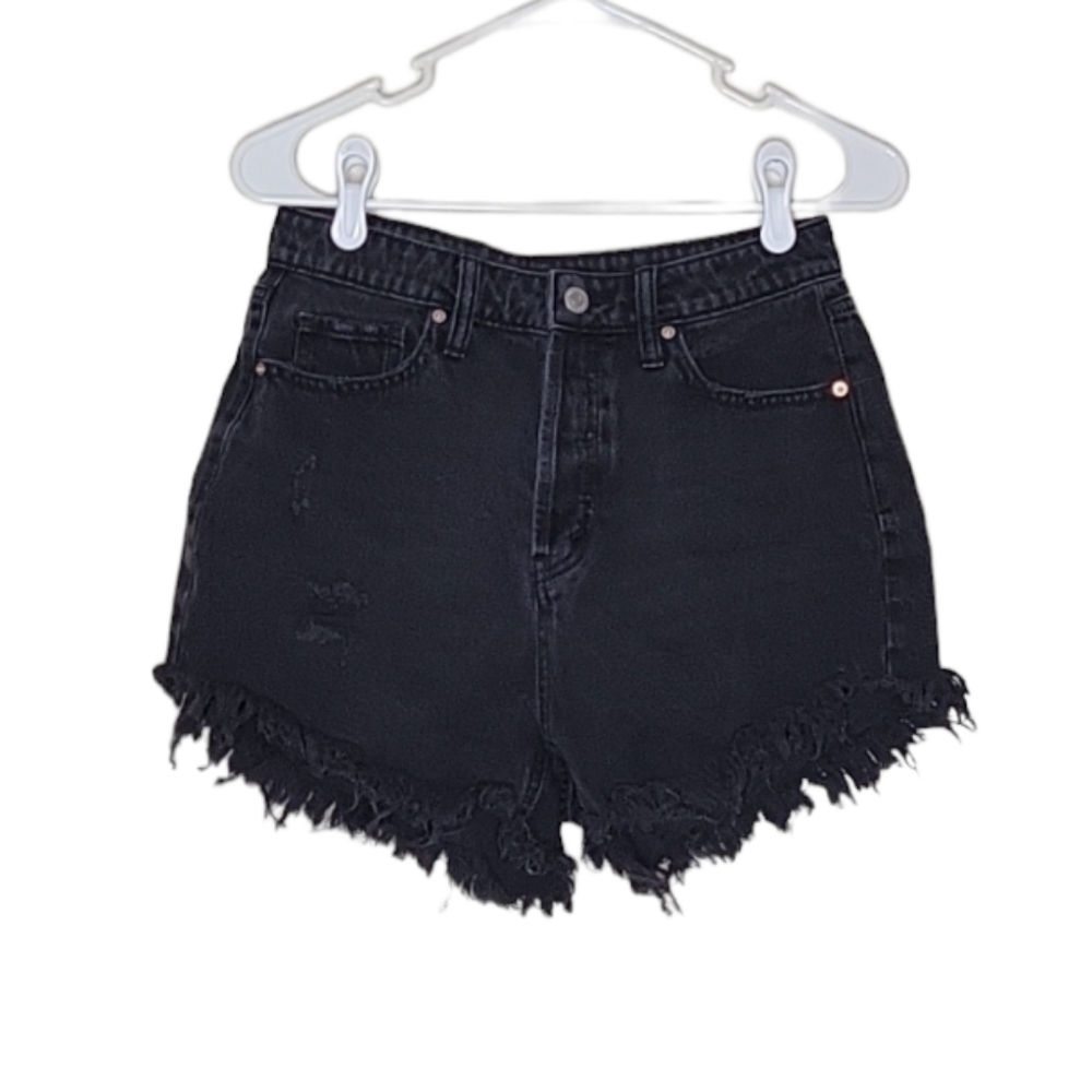 Wild Fable Black Distressed Highrise Button Up Shorts